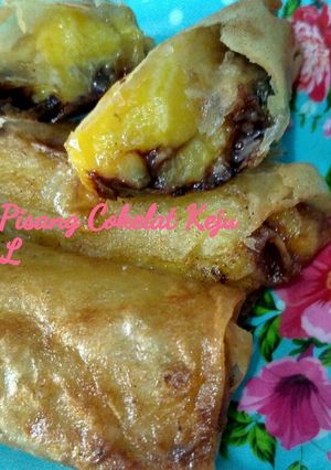 Foto resep Lumpia Pisang Cokelat Keju