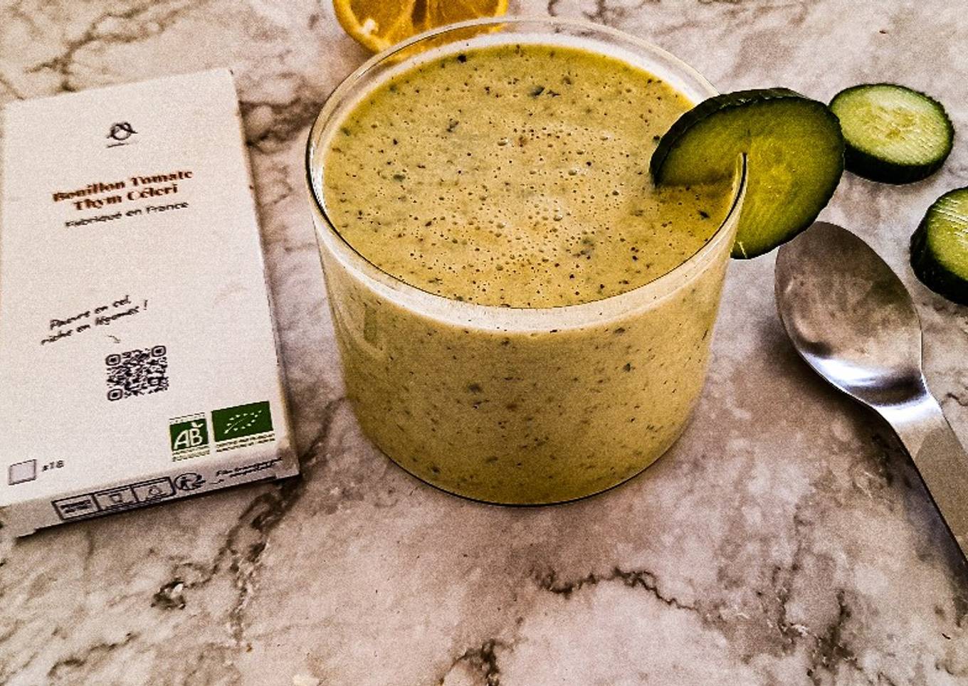 Soupe concombre menthe