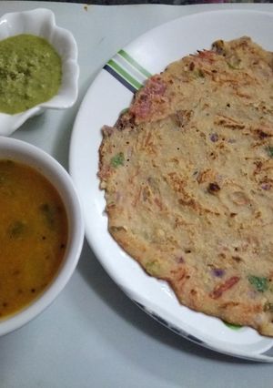 A picture of Ramdana (Rajgira) dosa.