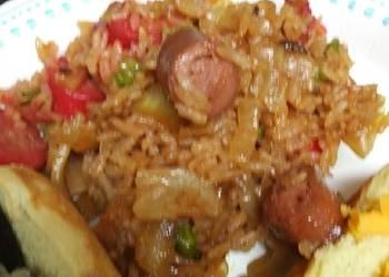 How to Cook Yummy Redhot and Hotdog Fried Rice