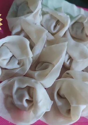 Foto resep Pangsit isi Ayam (Bisa Kukus/Rebus/Goreng) Ide Frozen Food