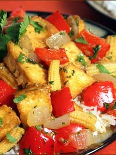 A picture of Thai stir fry tofu.