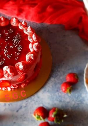 স্ট্রবেরি পেস্ট্রি কেক (strawberry pastry cake recipe in bengali) রেসিপির প্রধান ছবি