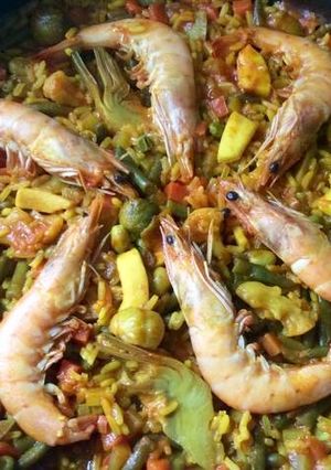 Foto principal de Paella de choco y verduras🐙🥘🦐