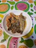 Rape con langostinos y tallarinas