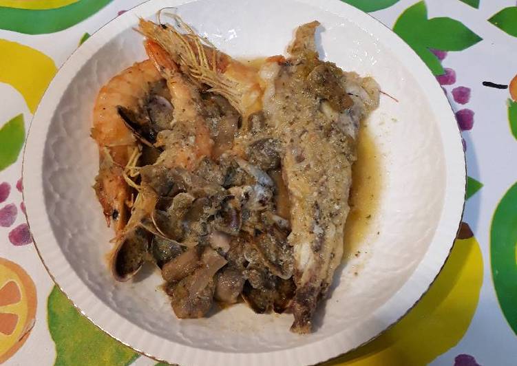 Rape con langostinos y tallarinas