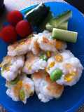 For Bento: Corn & Edamame Hanpen Patties