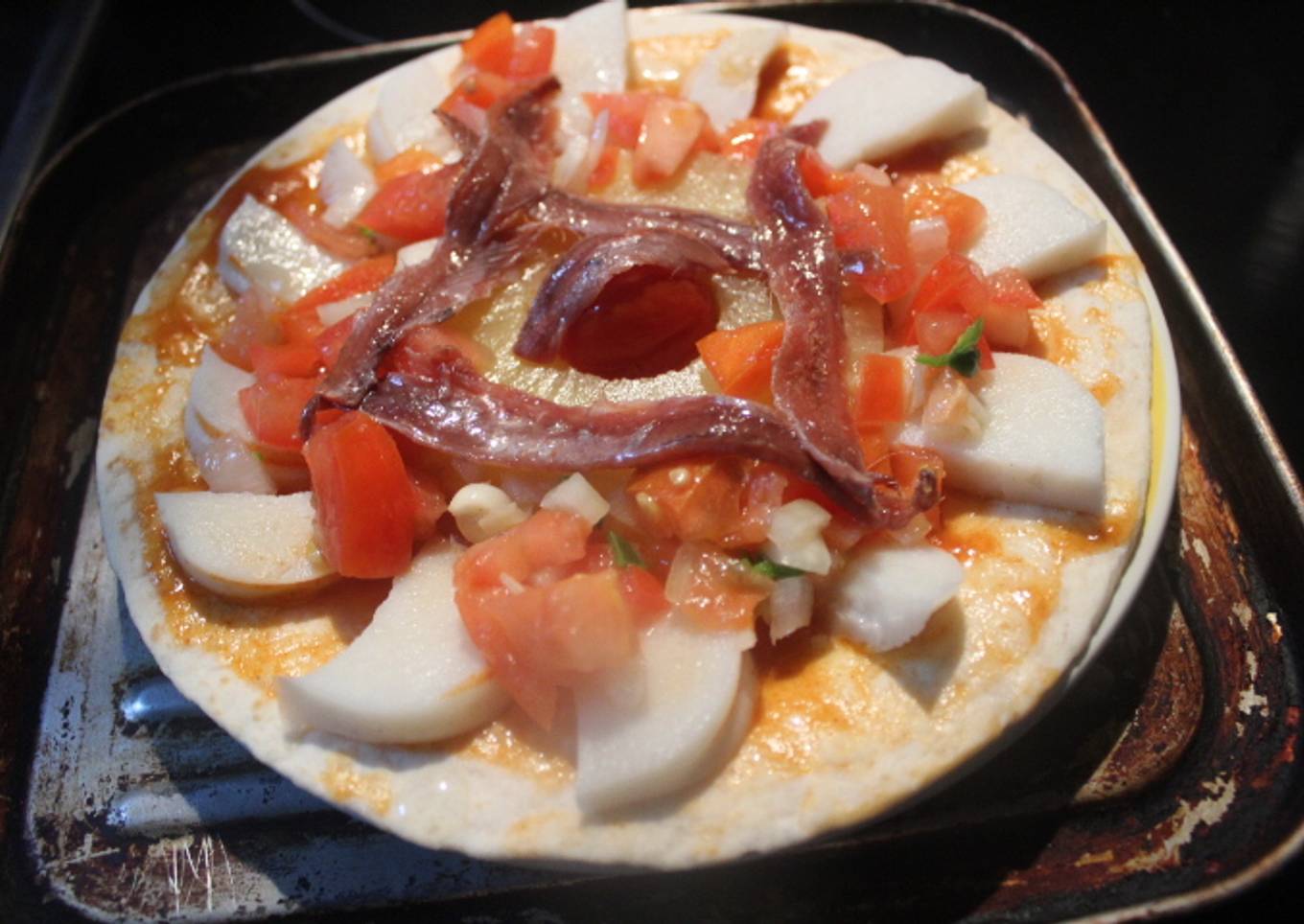 Tortitas mexicanas con complejo de pizzas marineras