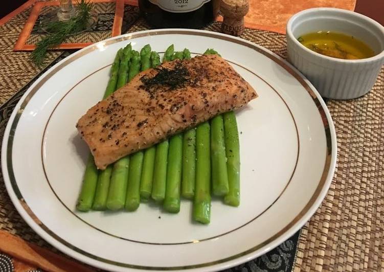 Steps to Prepare Speedy Pan seared salmon with dill butter sauce