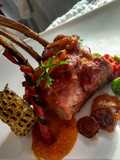 Rack de ternera en salsa de mandarina