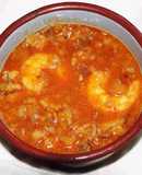 Manitas de cerdo con langostinos