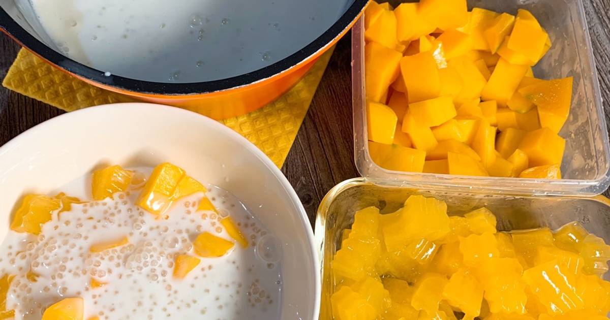 Chè xoài bột báng nấu theo kiểu Singapore