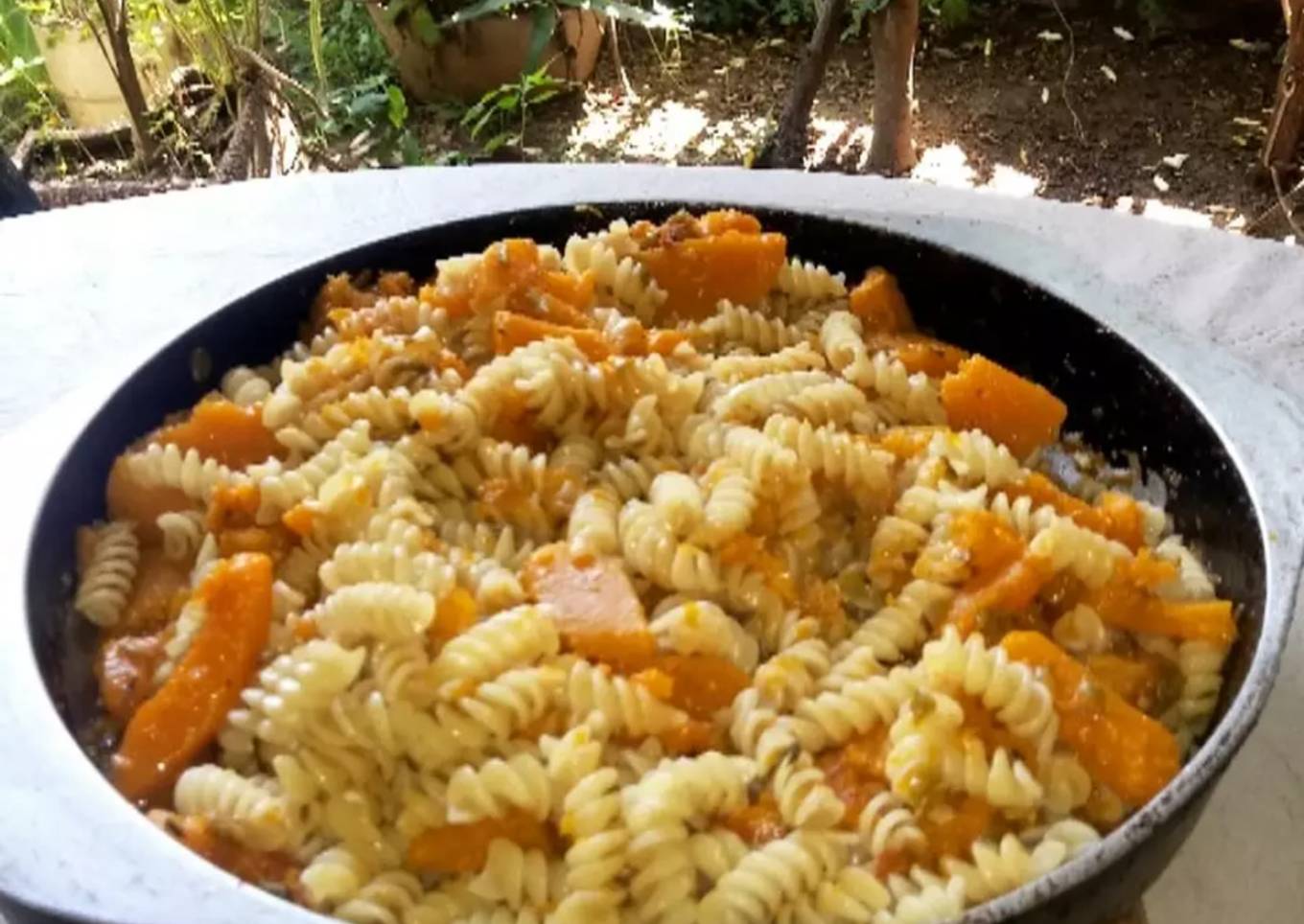 Salteado de calabaza con Tirabuzón.😋