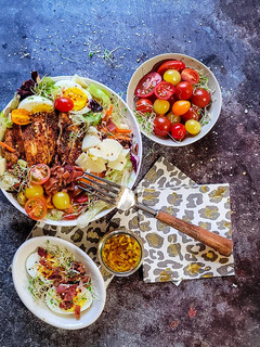 A picture of Iceberg Salad with Paprika Chicken.