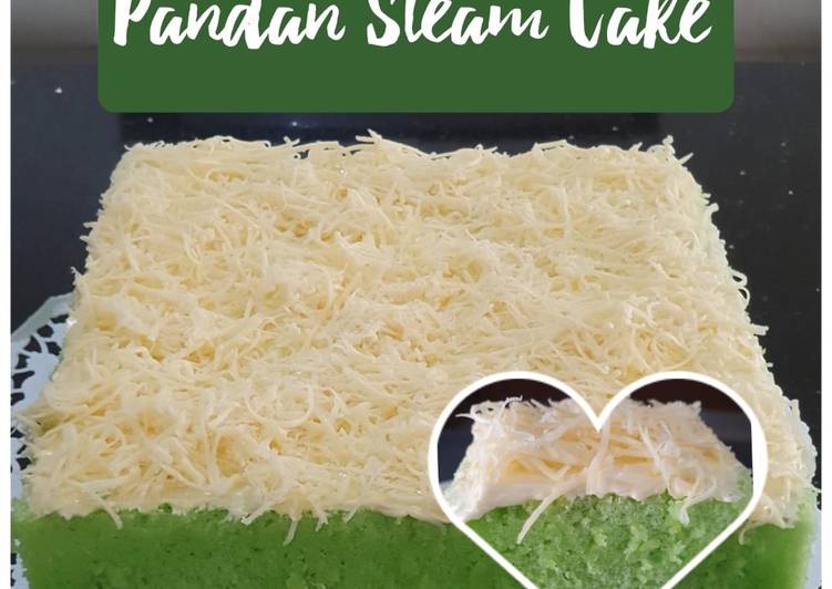 Langkah Membuat Pandan Steam Cake topping cheese Anti Gagal