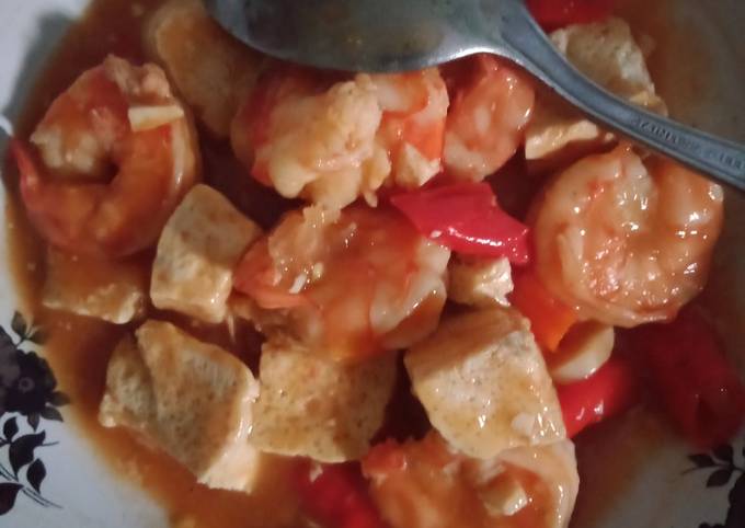 Yuk intip, Resep  bikin Udang tahu asam manis tanpa minyak (menu diet) dijamin istimewa