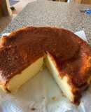 Baked Manchego cheesecake with a membrillo topping