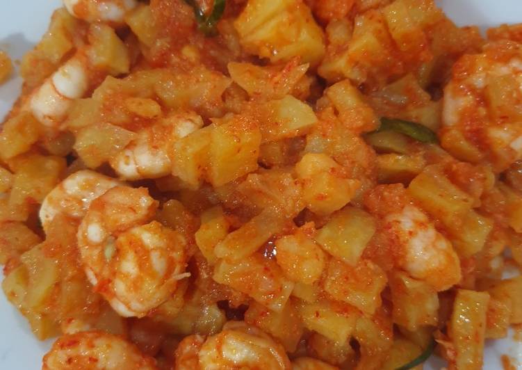 Bagaimana Menyiapkan Udang kentang balado Anti Gagal