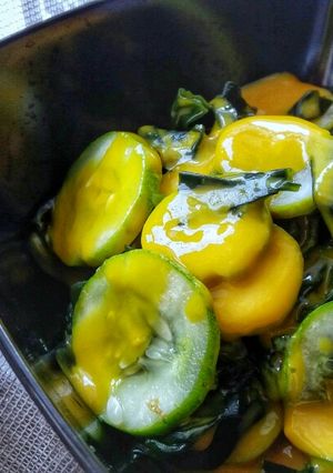 A picture of Wakame and Cucumber Salad.