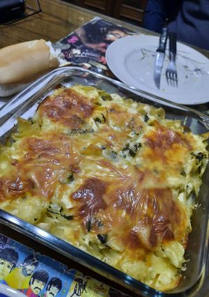 Una foto de Pasta seca (nidos) con espinacas