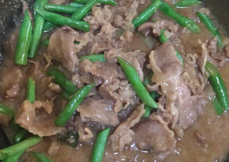 Cara Memasak Cepat Tumis daging teriyaki dengan buncis Paling Enak