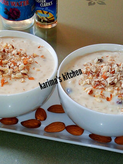 A picture of Kheer(Indian rice pudding).
