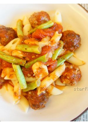 肉丸子義大利麵<用剩下的漢堡肉和豆渣做的> 的食譜成品照片