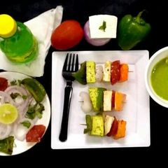 A picture of Tricolour paneer tikka.