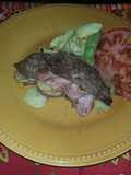 Bistec relleno de papa y jamón