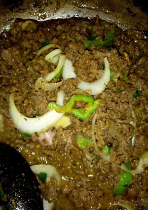 A picture of Carrot and mince meat rice.