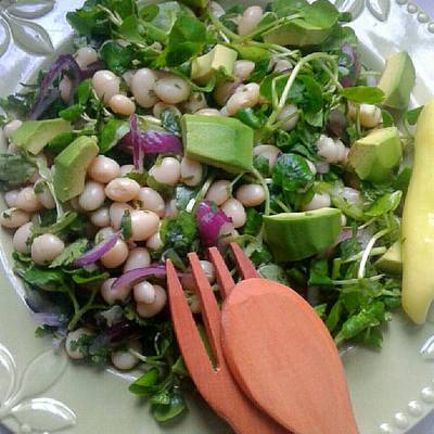 Ensalada de Porotos Blancos, Palta y Berros Receta de Daaaaay!- Cookpad