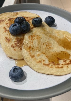A picture of American-style pancakes.