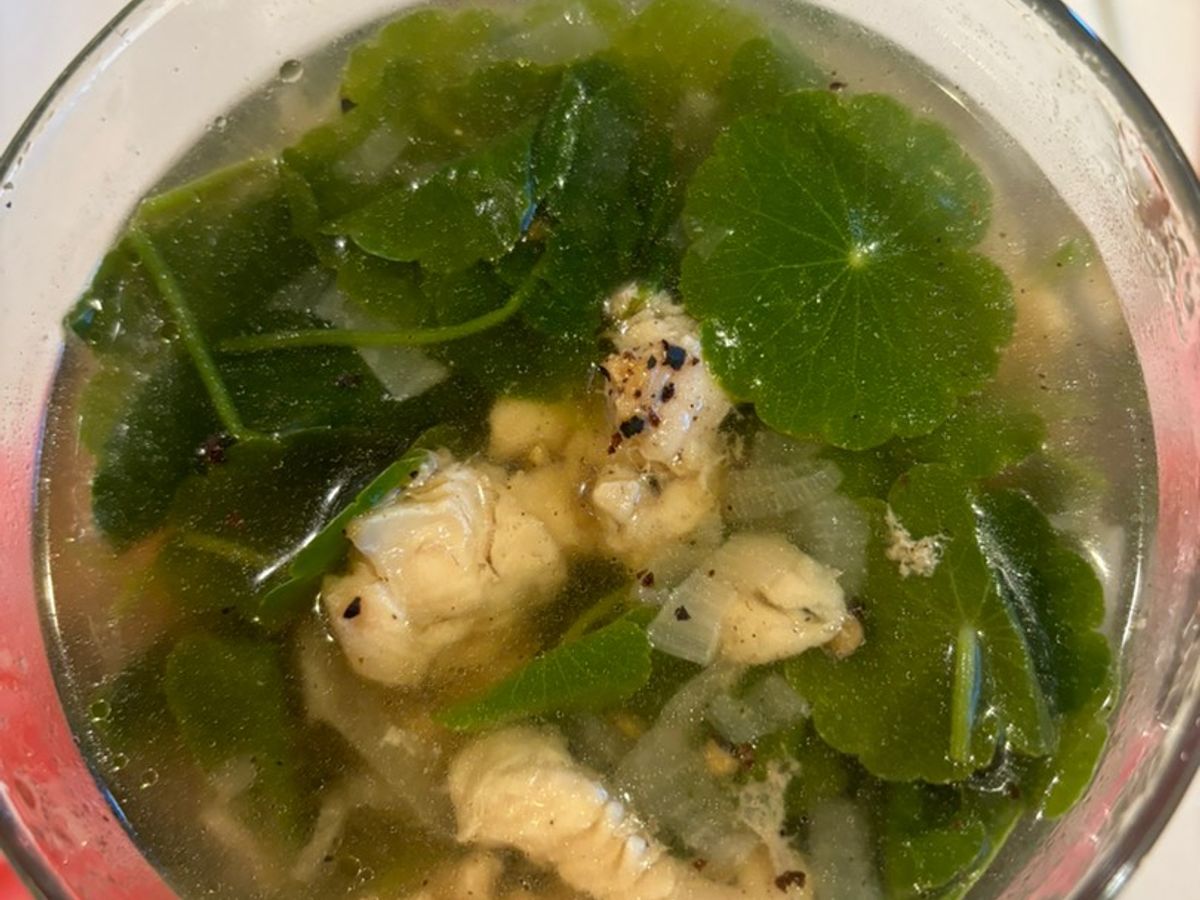 Canh rau má nấu thịt gà