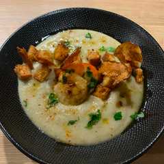 Une photo de Velouté topinambours St Jacques