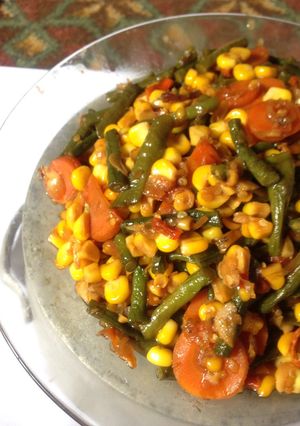 Foto resep Oseng pedas jagung manis dan kacang