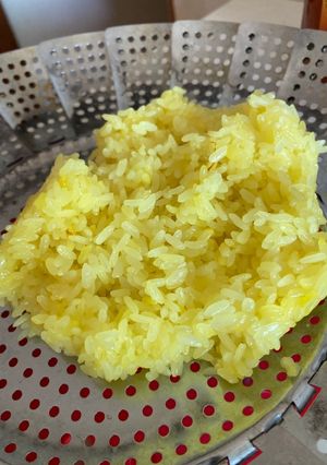 Hình của món Xôi xéo lò vi sóng siêu nhanh(thật ra cũng không nhanh lắm).