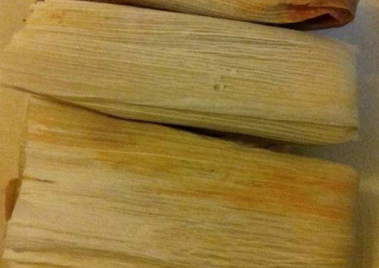 Tamales con carne cerdo