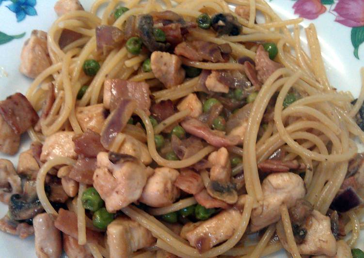 Recipe of Perfect Chicken &amp; Bacon Spaghetti