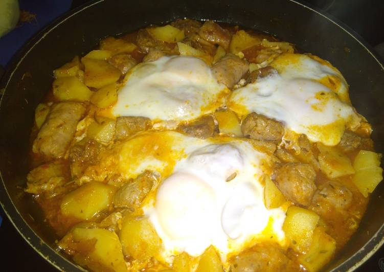 Costillas con longaniza y patata