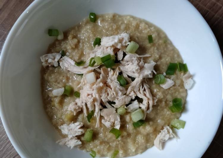 Resep @ENAK Bubur ayam oat (185 kal) masakan rumahan simple