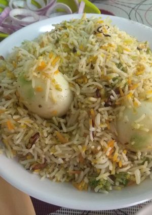 A picture of Egg Biryani.