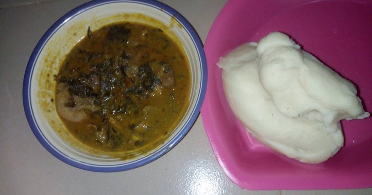 Bitter leave soup and poundo yam Recipe by ESTHER MBUKOABJ Moms Cookpad
