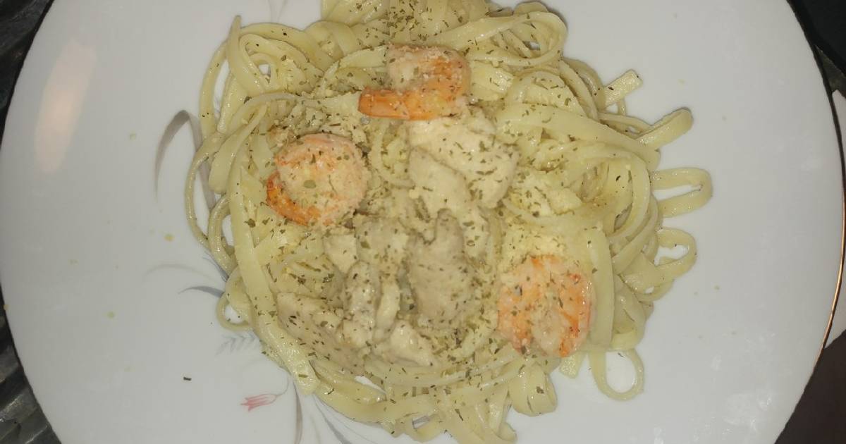Resep Garlic butter chicken and shrimp fettuccine oleh Applebondie