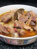 Zarzuela de carne de ternera, panceta y costillas de cerdo al coñac