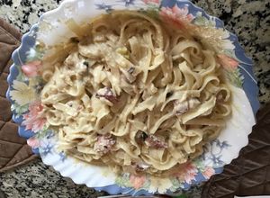 Una foto de Cintas a la carbonara