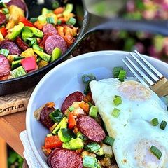 A picture of Wagyu Beef Kielbasa Hash.