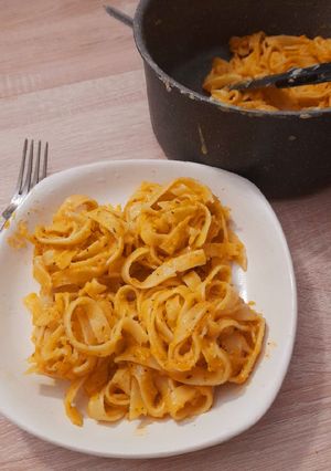 Une photo de Tagliatelles à la sauce butternut