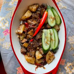A picture of Eggplant and Potatoes.