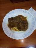 Filetes de ternera, en salsa de cebolla y zanahoria