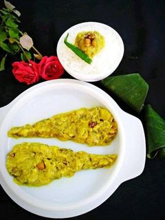 ছোলা আর নারকেল দিয়ে কচু শাক (chola are narkel diye kochur saag recipe in Bengali) রেসিপির প্রধান ছবি